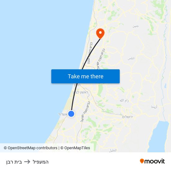 בית רבן to המעפיל map