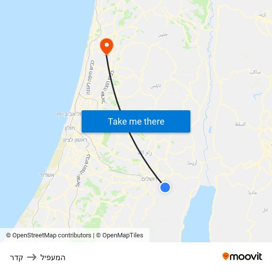 קדר to המעפיל map