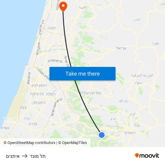 איתנים to תל מונד map