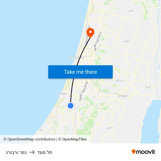 כפר ורבורג to תל מונד map