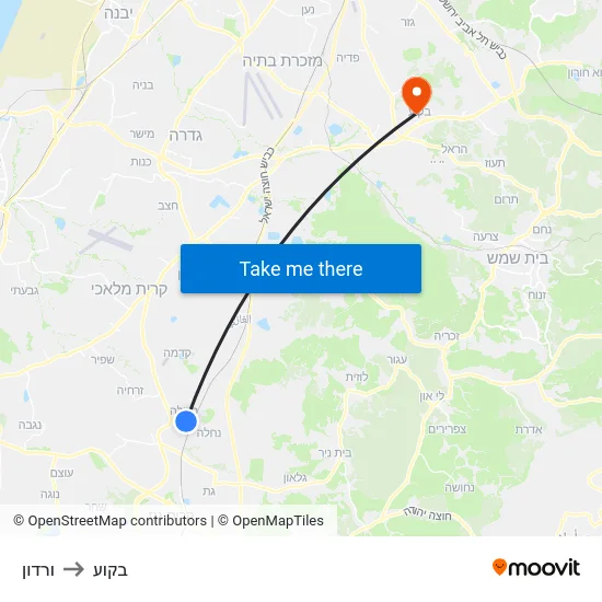 ורדון to בקוע map