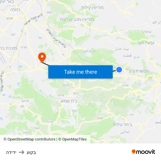 ידידה to בקוע map