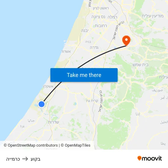 כרמייה to בקוע map