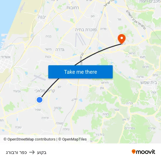 כפר ורבורג to בקוע map