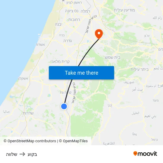 שלווה to בקוע map