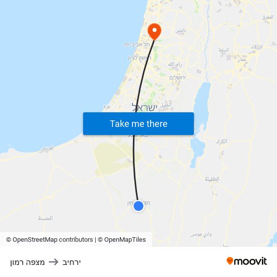 מצפה רמון to ירחיב map