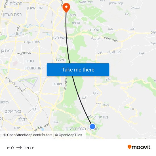 לפיד to ירחיב map