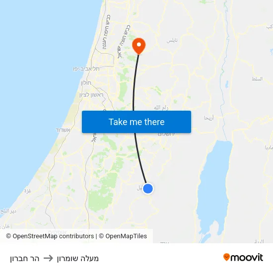 הר חברון to מעלה שומרון map