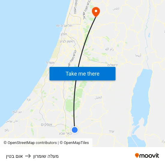 אום בטין to מעלה שומרון map