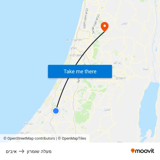 איבים to מעלה שומרון map