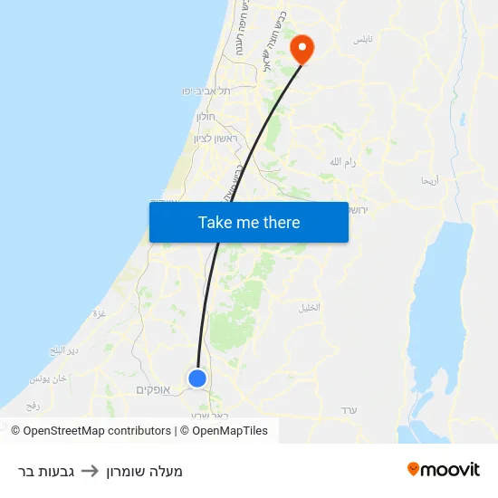 גבעות בר to מעלה שומרון map