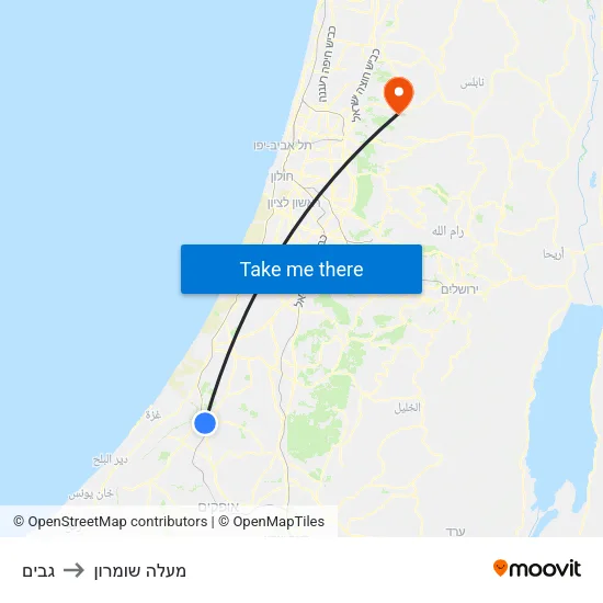 גבים to מעלה שומרון map