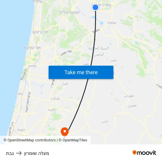 גבת to מעלה שומרון map