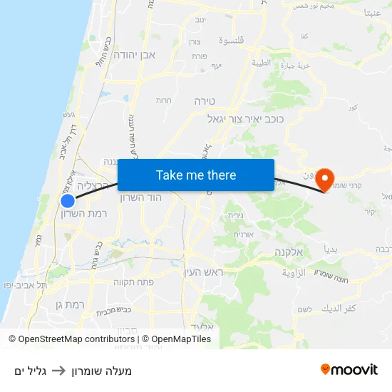 גליל ים to מעלה שומרון map