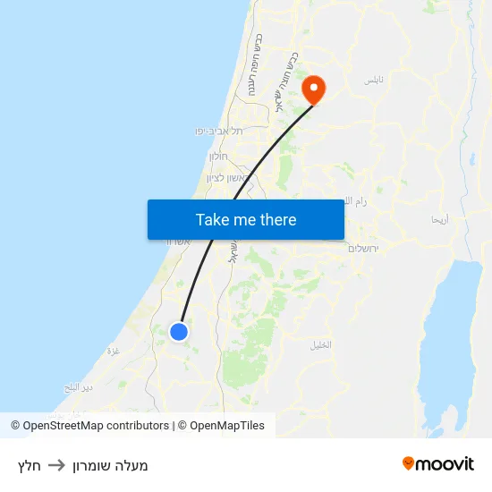 חלץ to מעלה שומרון map