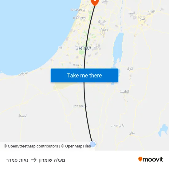נאות סמדר to מעלה שומרון map