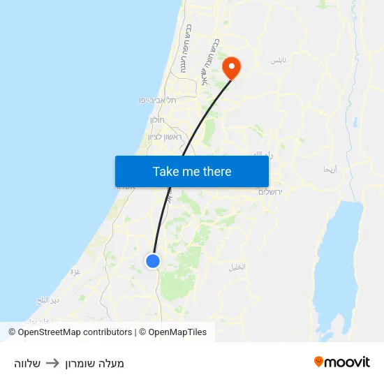 שלווה to מעלה שומרון map