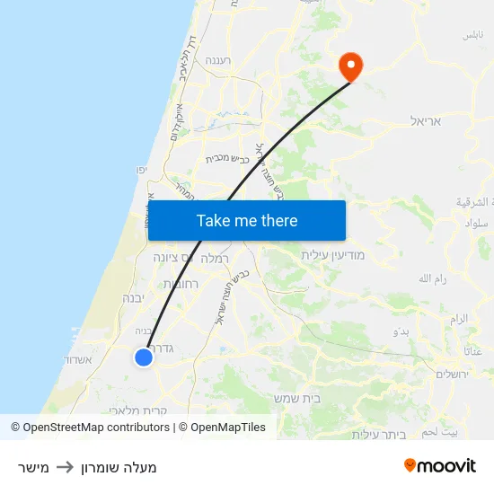 מישר to מעלה שומרון map