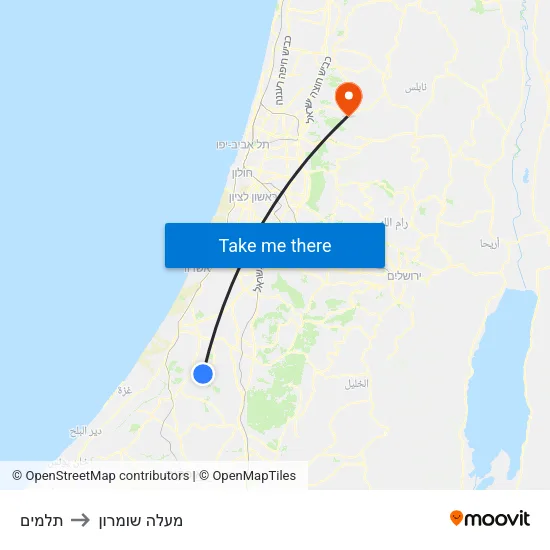 תלמים to מעלה שומרון map