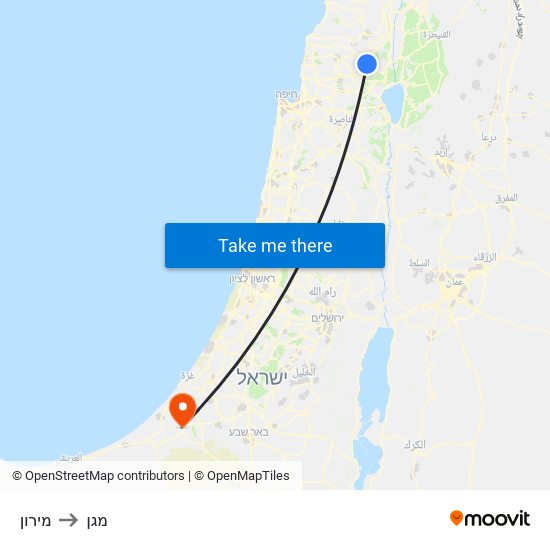 מירון to מגן map