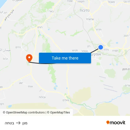 בטחה to מגן map