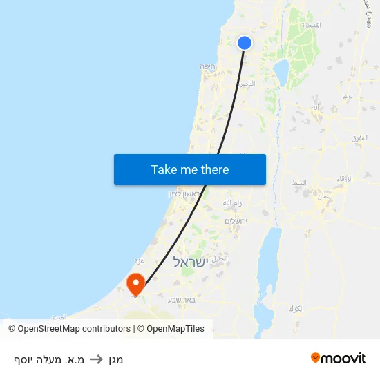 מ.א. מעלה יוסף to מגן map