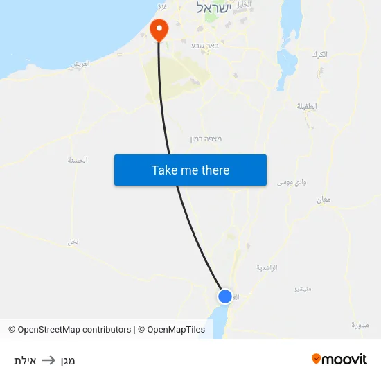 אילת to מגן map