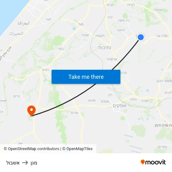 אשבול to מגן map