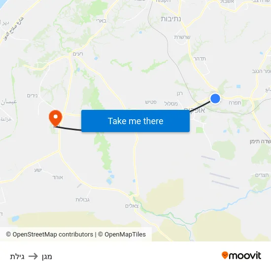 גילת to מגן map