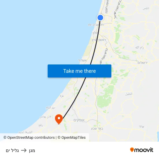 גליל ים to מגן map