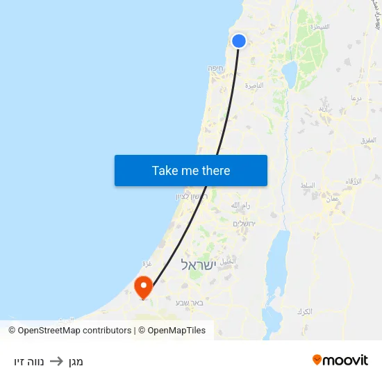 נווה זיו to מגן map