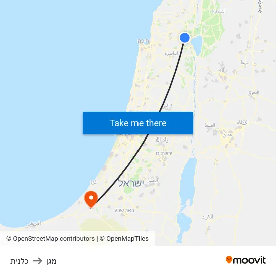 כלנית to מגן map