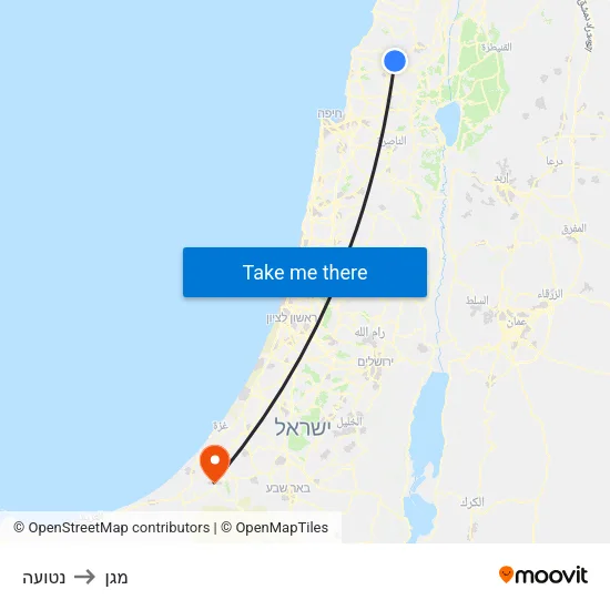נטועה to מגן map