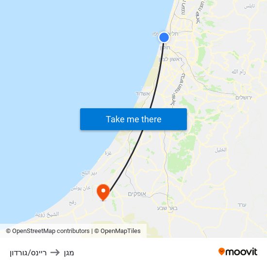 ריינס/גורדון to מגן map