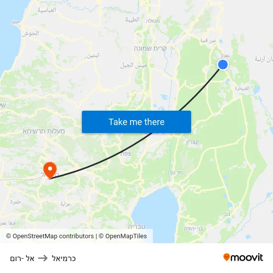 אל -רום to כרמיאל map