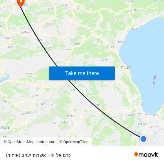 אשדות יעקב (איחוד) to כרמיאל map