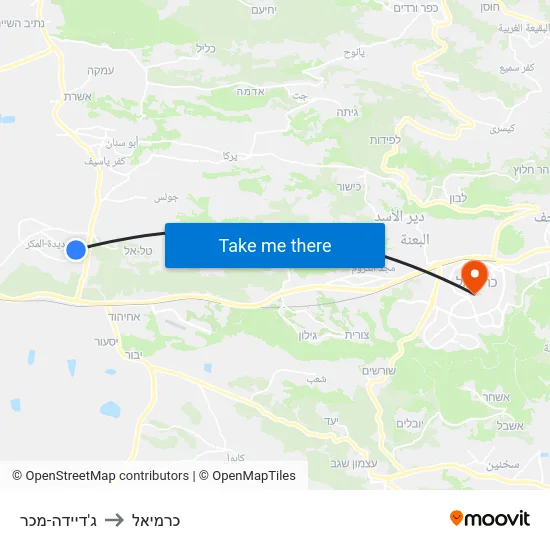 ג'דיידה-מכר to כרמיאל map