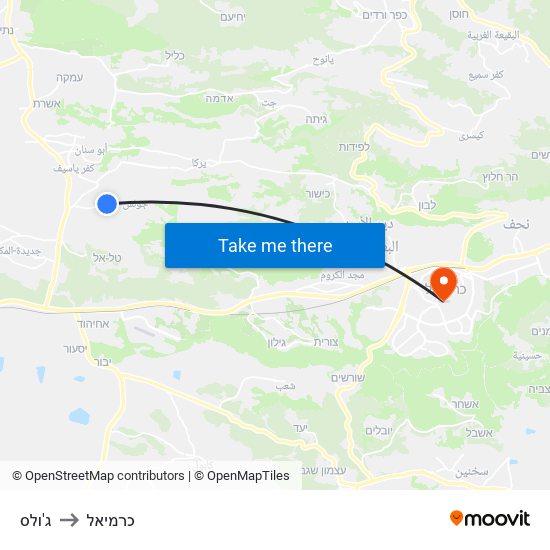 ג'ולס to כרמיאל map