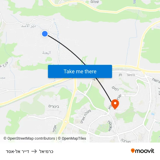 דייר אל-אסד to כרמיאל map