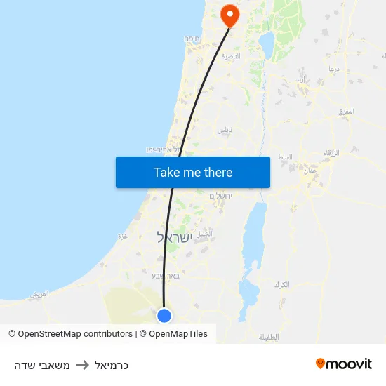 משאבי שדה to כרמיאל map