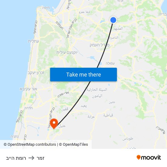 רומת הייב to זמר map