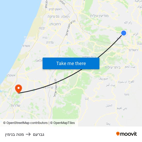 מטה בנימין to גברעם map