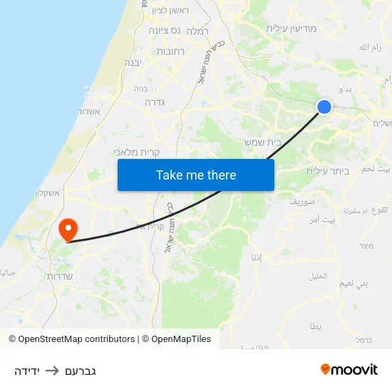 ידידה to גברעם map