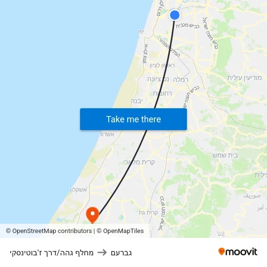 מחלף גהה/דרך ז'בוטינסקי to גברעם map