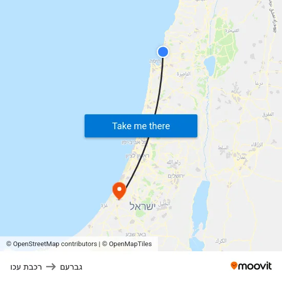 רכבת עכו to גברעם map