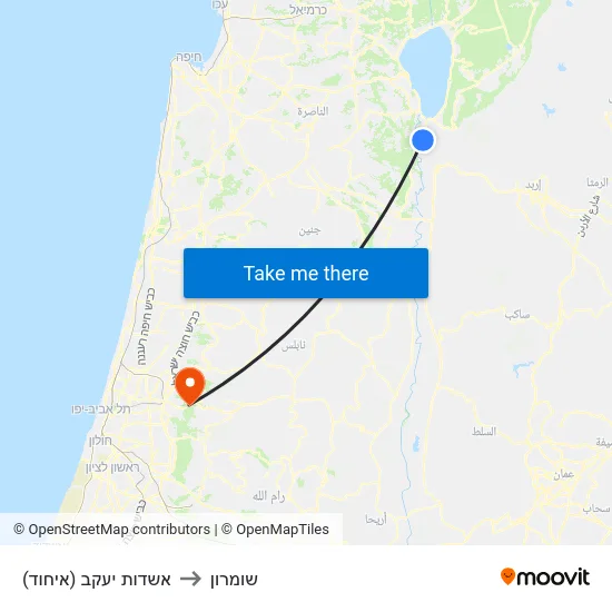 אשדות יעקב (איחוד) to שומרון map