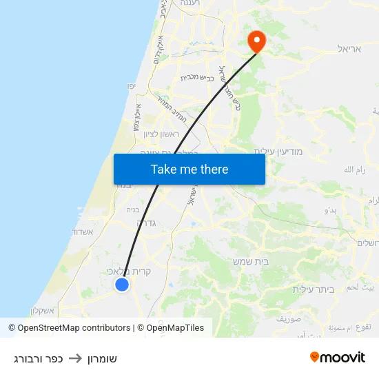 כפר ורבורג to שומרון map