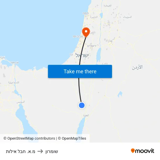 מ.א. חבל אילות to שומרון map