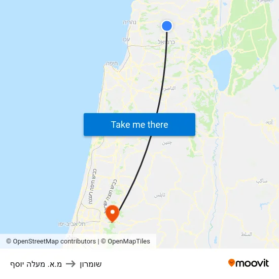 מ.א. מעלה יוסף to שומרון map