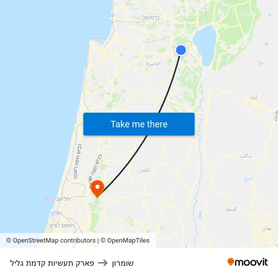 פארק תעשיות קדמת גליל to שומרון map